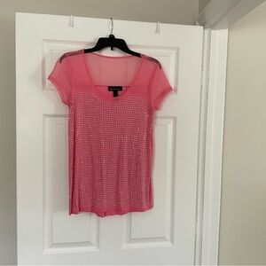 Pink Sheer Embellished Top